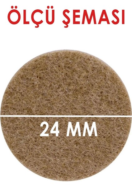 Yapışkanlı Yuvarlak Keçe Masa Sandalye Parke Zemin Ayak Koruyucu Kaydırmaz Keçesi 24 mm (33'lü Paket) fiyatları