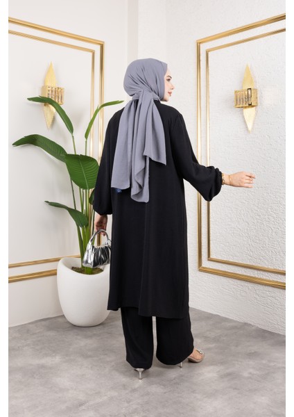 Ayrobin Kumaş Inci Detaylı Takım / T112 - Siyah indirimleri