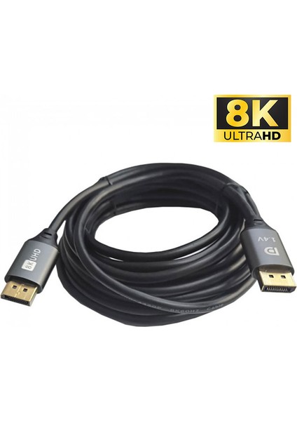 Display Port 8k UHD V1.4 Display Erkek Erkek Ses ve Görüntü Kablosu 5m fiyatları