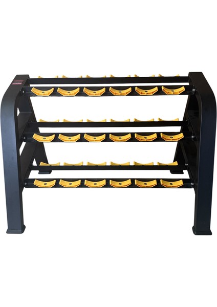 18’li Profesyonel 3 Katlı Çelik Dumbell Sehpası – Sağlam & Kaymaz Dumbell Rack fiyatları
