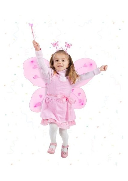 Toz Pembe Kelebek Kanadı Tacı ve Sopası modelleri