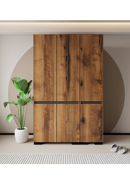 Floransa 6 Kapılı Flr6-Irf Ceviz - Antrasit Gardırop-Çok Amaçlı Dolap-Yüklük fiyatları