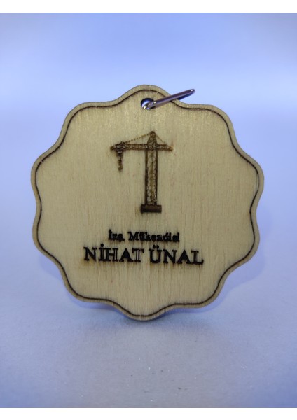 Kişiye Özel Yazılı Ahşap Anahtarlık – Inş. Muhendisi Detaylı Lazer Kesim – Kavak Kontraplak