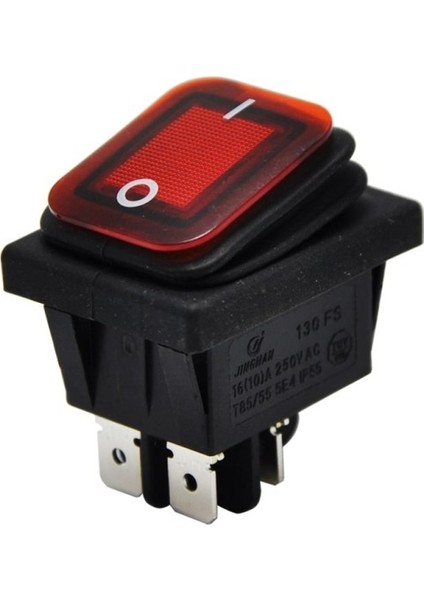 Geniş Işıklı Anahtar Körüklü Kırmızı - 5 Adet