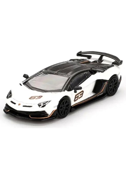 Bfs Mini Gt 1/64 Lamborghini Aventador Svj 63 Bianco Asopo