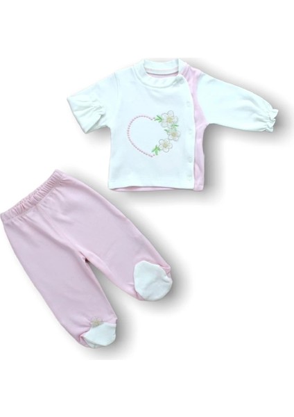 Etkileyici Pembe Çiçek Desenli Yatak Zıbını Seti