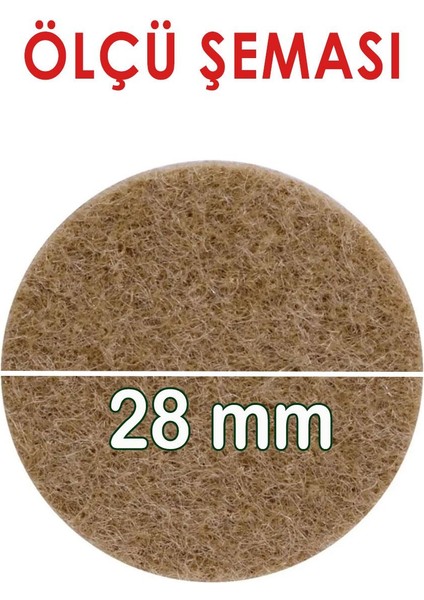Yapışkanlı Yuvarlak Keçe Masa Sandalye Parke Zemin Ayak Koruyucu Kaydırmaz Keçesi 28 mm (28'li Paket) fiyatları