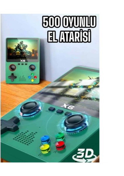 Çocuklara Özel 666 Oyunlu X6 Atari Video Izleme ve Müzik Dinleme