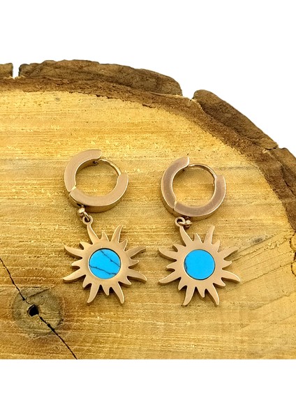 Gold Renk Figürlü Çelik Küpe modelleri