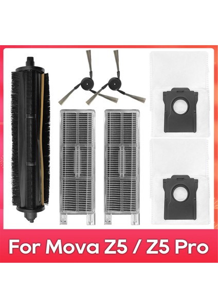 Mova Z5 / Z5 Pro Trıcut Fırça Fırçası Hepa Filtre Toz Torbası Yedek Parça Aksesuarları Robot Vakum Süpürge Kiti (Yurt Dışından)
