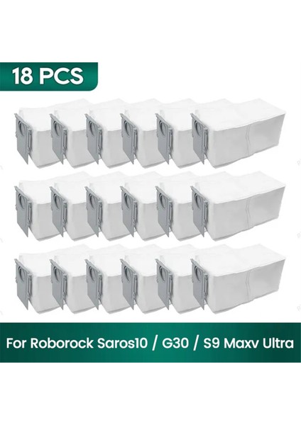 18 Adet Yedek Parçalar Roborock SAROS10 /G30 /s9 Maxv Ultra Robot Vakum Süpürge Aksesuarları Için Toz Çantası (Yurt Dışından)