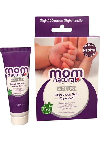 Natural Göğüs Ucu Kremi (Balm) 30 ml-Silikon Koruyucu Hediyeli-Emziren Anneler İçin