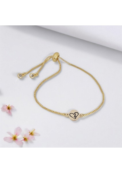 14 Ayar Plakalı Altın Müzik Sevgisi Temalı Zincirli Yuvarlak Motifli Hediye BILEKLIK-417SEMBOL