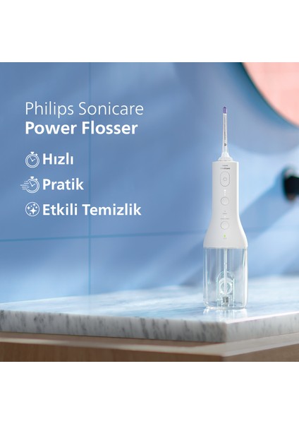 Sonicare Power Flosser 3000 Ağız Duşu Kablosuz, Yedek Başlık Hediyeli - Beyaz HX3826/31 indirimleri