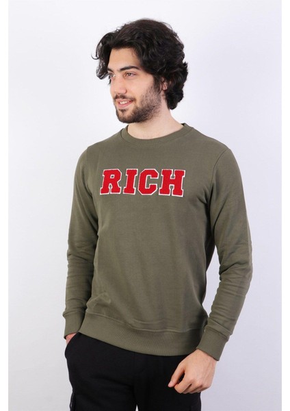 Haki Erkek Baskılı Sweatshirt fiyatları