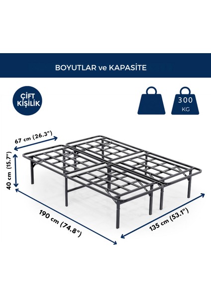 Smart Base Çift Kişilik Katlanır Metal Karyola indirimleri