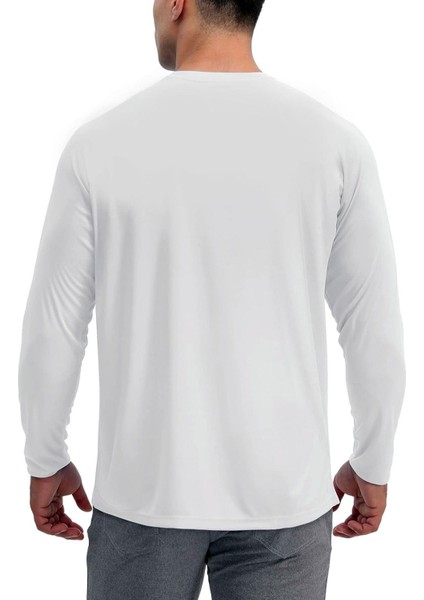 Erkek Beyaz Basic Uzun Kollu Tişört Sporcu Body T-Shirt fiyatları