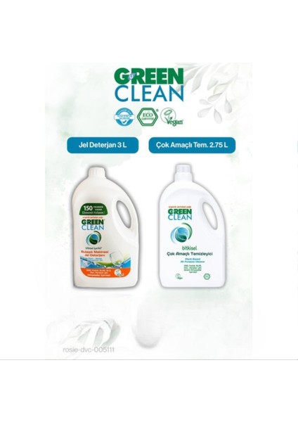 2. 75 L Çok Amaçlı Tem. & Bulaşık Mak. Jel Deterjan 3l ve Rosie Pamuk