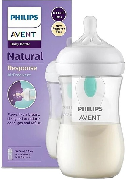 Natural Response PP Antikolik Biberon 260 ML 1 Ay+ SCY673/01