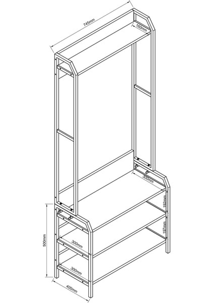 Plüton Portmanto Askılık Vestiyer Konfeksiyon Askısı Ayakkabılık Dolabı-Antrasit fırsatları