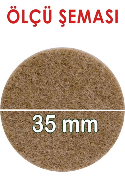 Yapışkanlı Yuvarlak Keçe Masa Sandalye Parke Zemin Ayak Koruyucu Kaydırmaz Keçesi 35 mm (18'li Paket) fiyatları