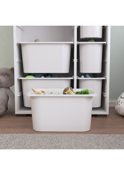 Rine 8 Derin Sepetli Çok Amaçlı Oyuncak Dolabı Beyaz fırsatları