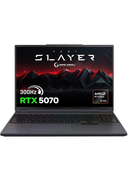 Slayer R9TS2-5070 C2 Amd Ryzen 9 8940HX 64GB Ram 2tb SSD RTX5070 16" 300Hz Qhd+ Freedos Gaming Laptop