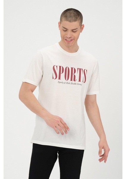 Erkek Beyaz Basic T-Shirt Basıkılı Slim Fit Rahat Kalıp %100 Pamuk Tişört fiyatları