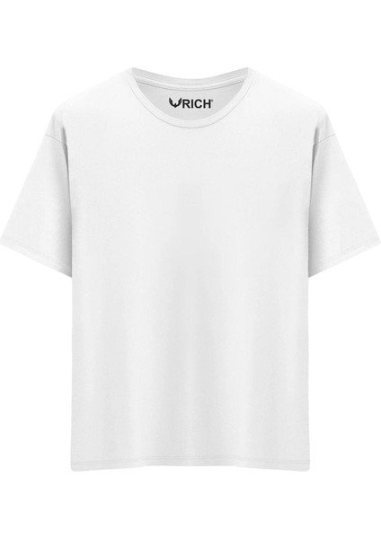 Erkek %100 Pamuk Oversize Tişört Basic Bisiklet Yaka Kısa Kollu T-Shirt