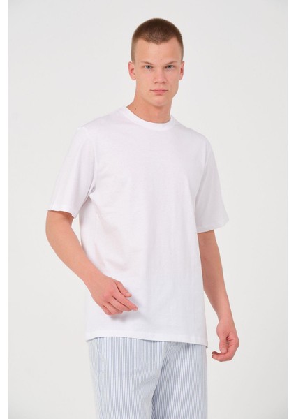 Erkek %100 Pamuk Oversize Tişört Basic Bisiklet Yaka Kısa Kollu T-Shirt fiyatları