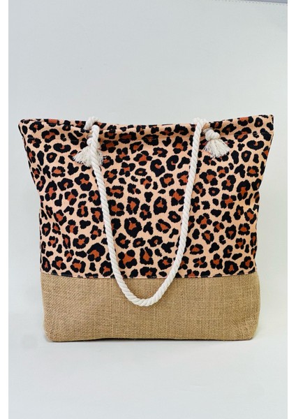 Desenli Plaj Çantası Rç-P-01 Leopar