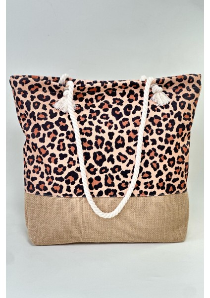 Desenli Plaj Çantası Rç-P-01 Leopar modelleri