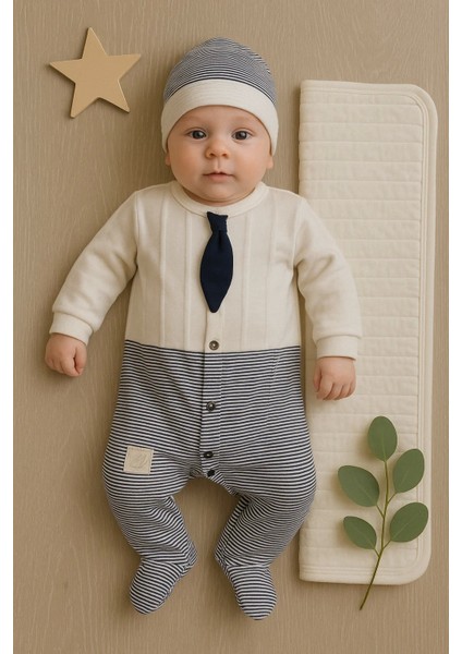 Battaniyeli Tulumlu Erkek Bebek Set %100 Pamuk