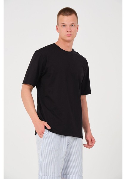 Erkek %100 Pamuk Oversize Tişört Basic Bisiklet Yaka Kısa Kollu T-Shirt fiyatları