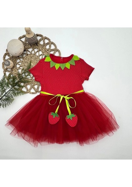 Sevimli Çilek Desenli Tütü Elbise fiyatları