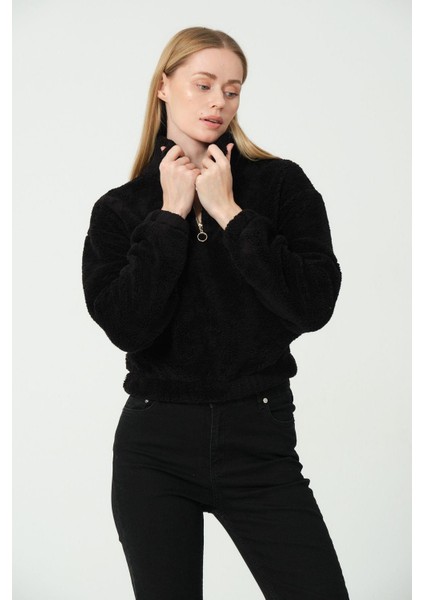 Kadın Peluş Yarım Fermuarlı Polar Mont fiyatları