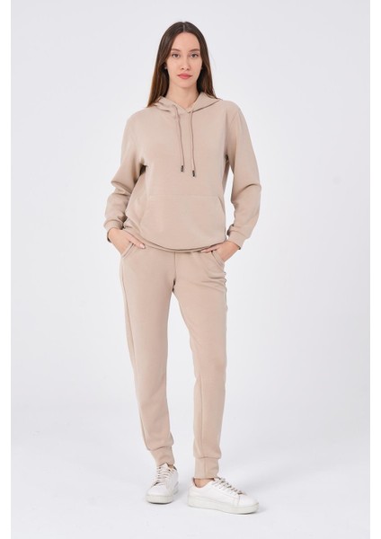 Kadın Yumuşak Kumaş Eşofman Takımı Eşofman Altı ve Sweatshirt