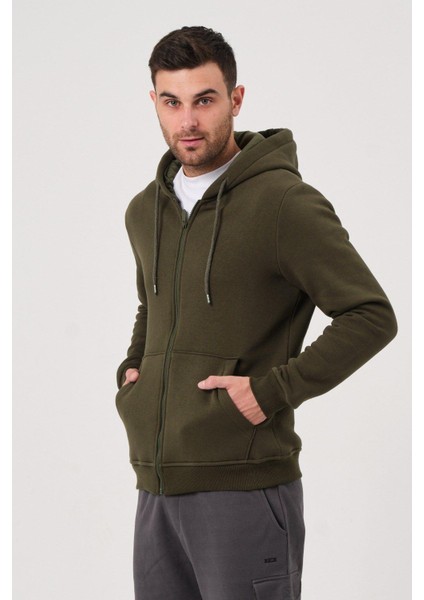 Unisex Fermuarlı Kanguru Cep 3 Iplik Sweatshirt Içi Polar modelleri