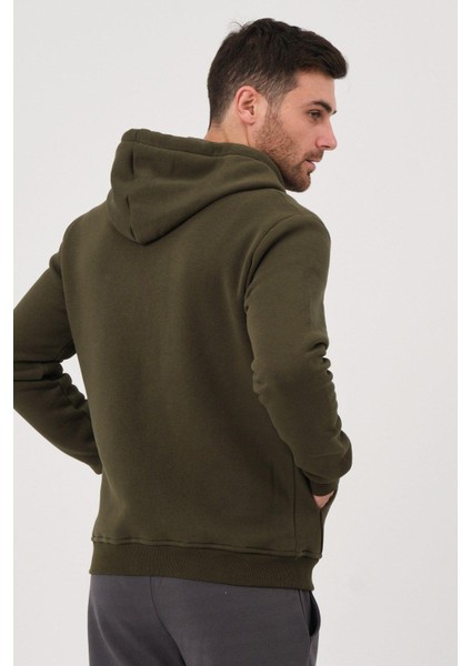 Unisex Fermuarlı Kanguru Cep 3 Iplik Sweatshirt Içi Polar fırsatları