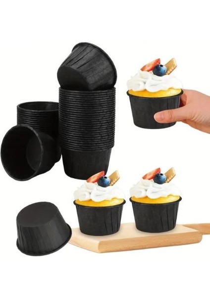 Cupcake/muffin /suffle Kek Kapsülü Siyah 50 Li