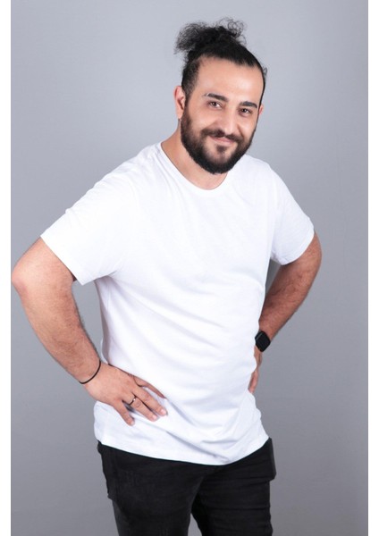 Büyük Beden Basic T-Shirt %100 Pamuk Tişört