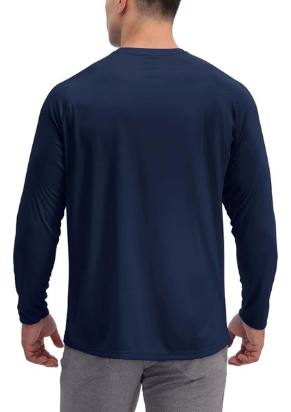 Erkek Lacivert Basic Uzun Kollu Tişört Sporcu Body T-Shirt fiyatları