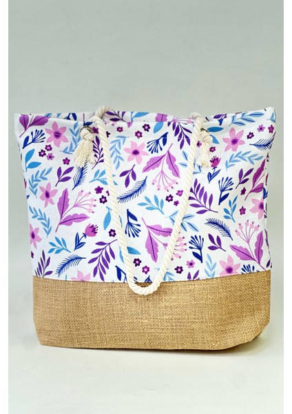 Desenli Plaj Çantası Rç-P-01 Çiçek