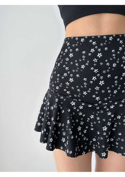 Kadın Volanlı Çiçek Desenli Mini Şort Etek RD1037 fiyatları