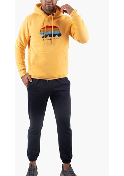 Süzene Nakış Ayı Baskılı Kapüşonlu Hardal Sweatshirt Polarlı fiyatları