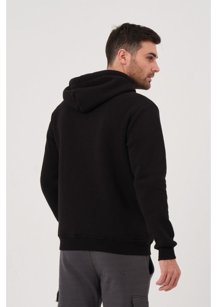 Unisex Fermuarlı Kanguru Cep 3 Iplik Sweatshirt Içi Polar fırsatları