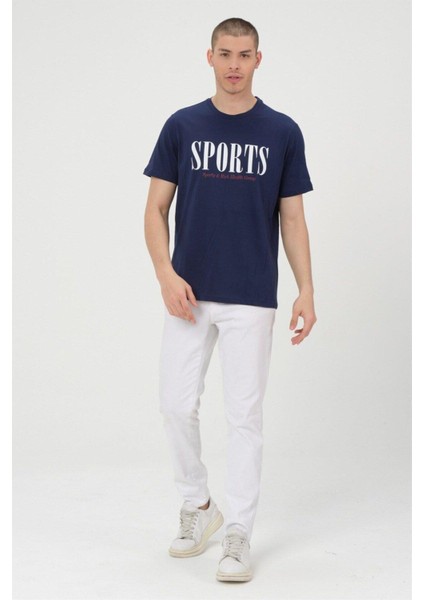 Erkek Lacivet Basic T-Shirt Baskılı Slim Fit %100 Pamuk Tişört modelleri
