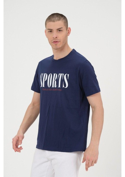 Erkek Lacivet Basic T-Shirt Baskılı Slim Fit %100 Pamuk Tişört indirimleri