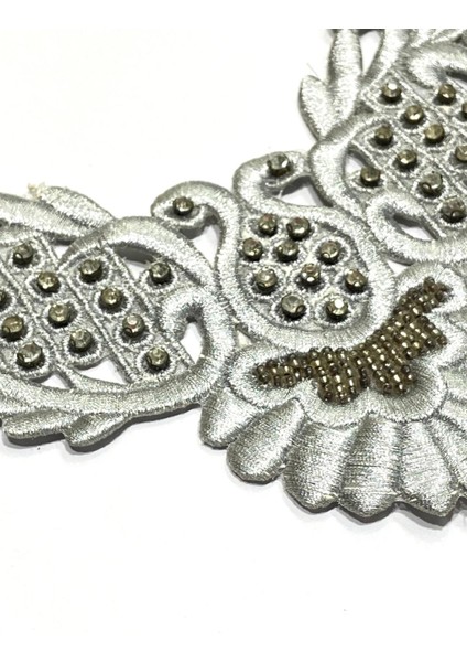 Gümüş Sim Yaka Aplike / 1 Adet modelleri