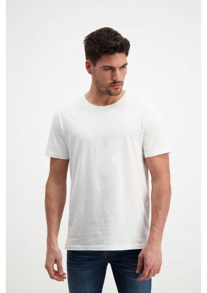 Ekru Erkek Yıkamalı Basic T-Shirt modelleri